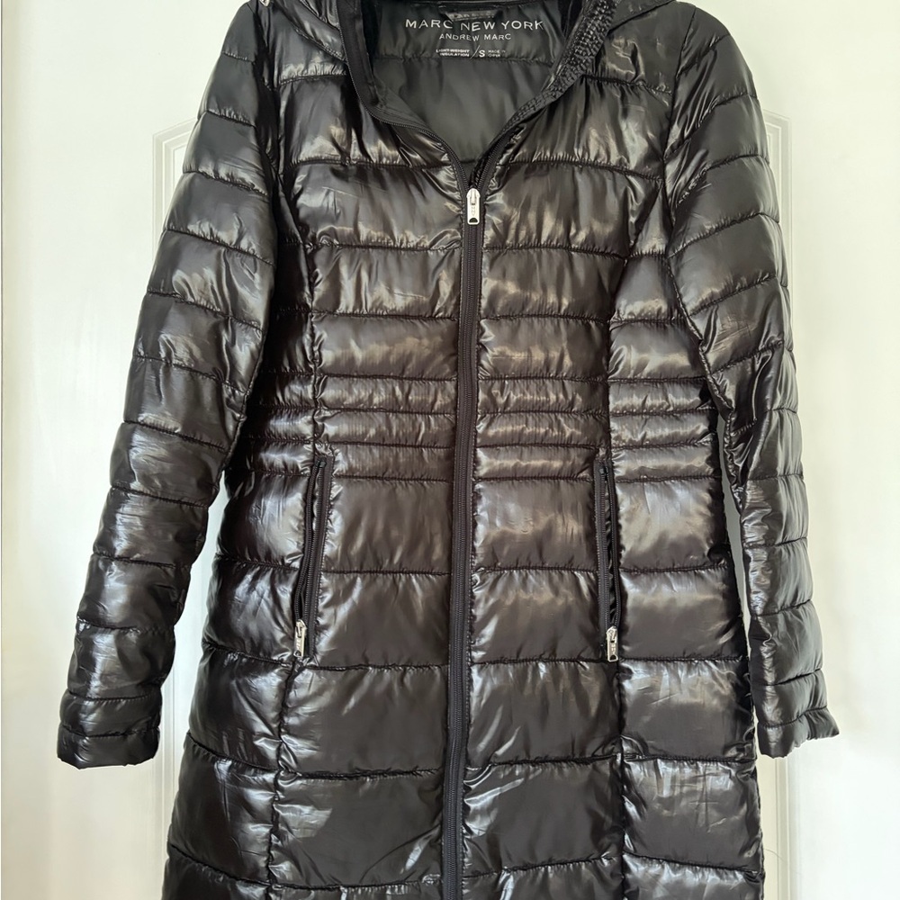 Marc New York Women's Shiny Black Puffer Jacket